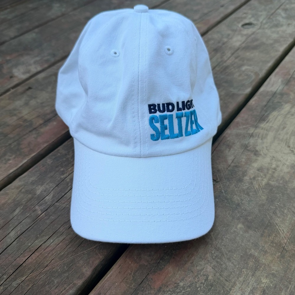 Bud Light Seltzer Hat White Quake City Caps Embroidered Logo Adjustable Dad Cap